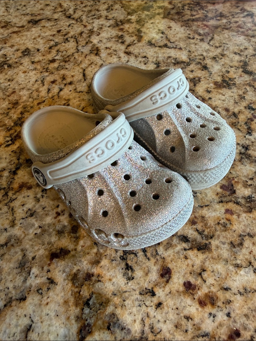 CROCS Kids Classic Clog — Silver Glitter